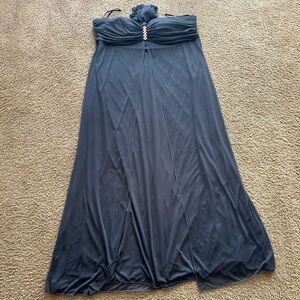 Blue gray halter dress
